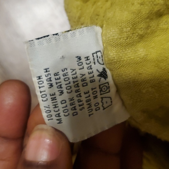 Cotton  Velour lime/mustard green color jacket  Oversized Buttons Large - Picture 7 of 8